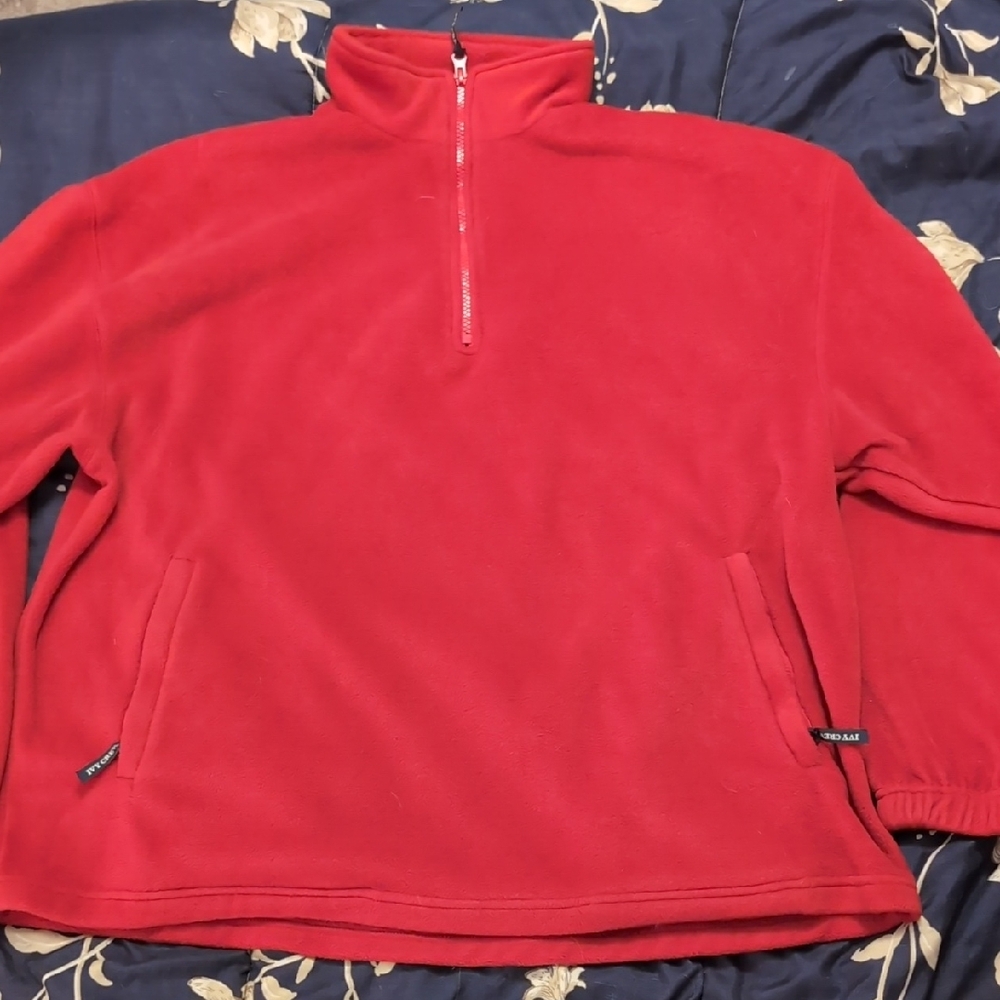 Red Men's Half-Zip Sweater